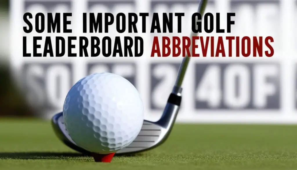 Some Important Golf Leaderboard Abbreviations